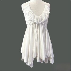 Free People Y2K Vintage White Mini-Dress Dress Top Sz M